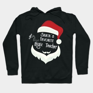 Funny Santa's Favorite Music Teacher Christmas School Gift Hoodie